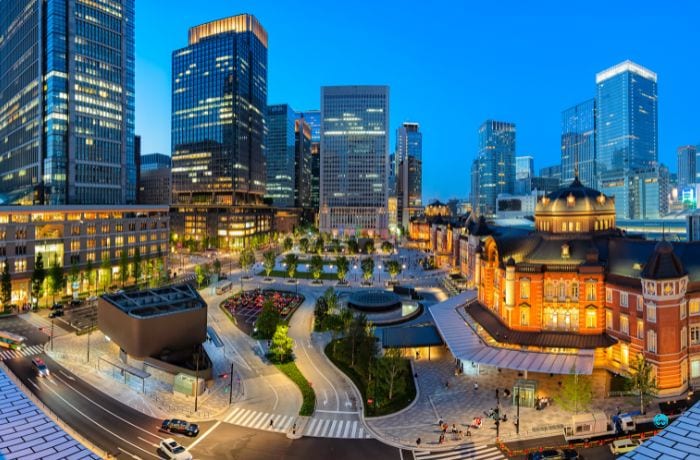 Panorama Tokio nocą